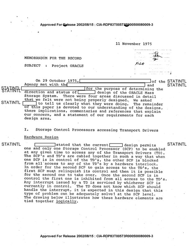 Scanned CIA document showing schematic diagrams of a relational database.