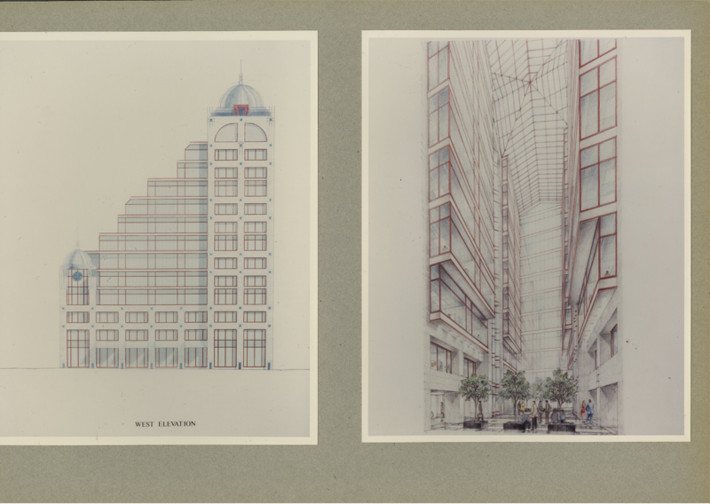 Elevation sketches of the building